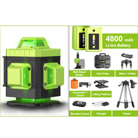 Machine de niveau laser rotative à 360 ° à faisceau vert RC 16 lignes 4D de haute précision avec trépied pour compteur de nivellement à bulle