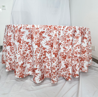 Nappe Ronde en Polyester à Imprimé Floral Décoratif pour Mariages, Fêtes et Banquets