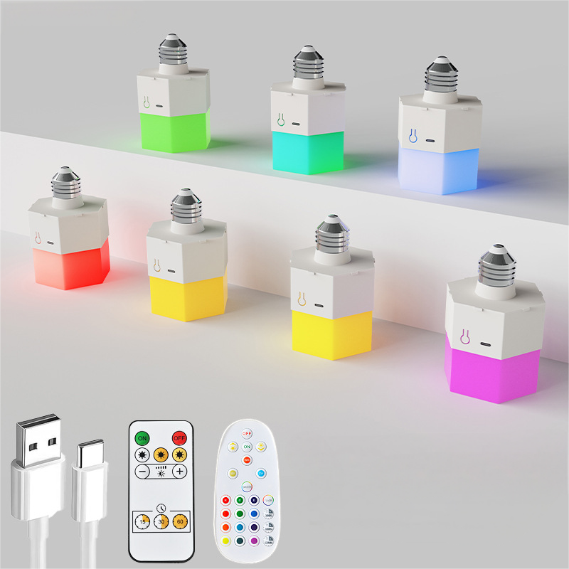 Светодиодная лампочка RGB 16-цветная с пультом дистанционного управления E27 атмосферная окружающая шестиугольная разноцветная Ночная лампочка для украшения дома