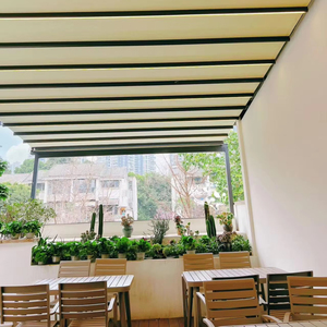 Pergola <span class=keywords><strong>Motorizzata</strong></span> da Esterno con <span class=keywords><strong>Tetto</strong></span> Retrattile Impermeabile in PVC, Tettoia Elettrica in Alluminio, <span class=keywords><strong>Tetto</strong></span> Pieghevole per Patio, Parasole Automatico - Product Image 2