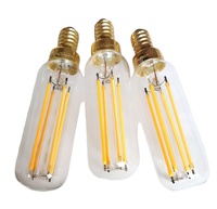 Dimmbare Kronleuchter-Glühbirnen 5W 2700K Warmweiß Klar 760lm T6 E14 LED Sternform Edison Filament Vintage Kerze