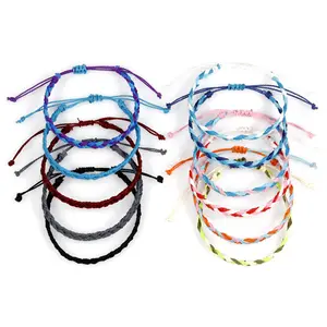 Handmade Wax String Bracelets Friendship Bracelets for Women Braided Rope Cord String Bracelet Beach Jewelry Pulseras Fabric