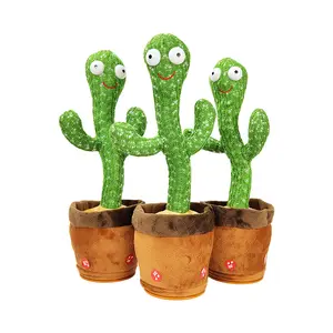 Hot Selling Electronic Baby Smart Talk Toy Dancing Singing And Shaking Cactus Plush Toy