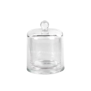 Venta al por mayor 390 ml buena calidad transparente forma de <span class=keywords><strong>campana</strong></span> vela de <span class=keywords><strong>cristal</strong></span> tarro vacío vela contenedor con tapa de cúpula - Product Image 5