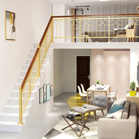 Main courante d'escalier moderne et simple en fer forgé, durable, légère (1,5 kg), à fixation au sol, avec design 3D pour hôtel