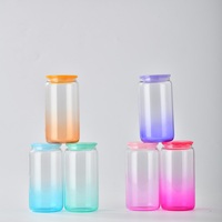 Gobelets à boire cool en stock 6 couleurs ombre mélangée couleur gelée 16 oz gobelets en plastique en forme de boîte avec couvercles en pp colorés
