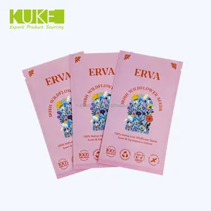 Custom Shaped Bag flower seed 3 side seal bag 100% biodegradable PLA white kraft paper bag