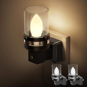 Veilleuse murale vintage à brancher, éclairage nocturne créatif sans flamme, veilleuses LED pour chambre et couloir - Product Image 1