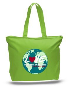 Wholesale Custom Graduation Anniversary Homecoming Souvenir Favors Zipper <b>Large</b> Transfer Print <b>Canvas</b> Tote <b>Bag</b> Weekend Carry <b>Bag</b> - Product Image 2