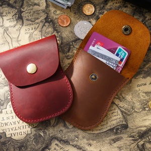 Handmade Crazy Horse Full Grain Leather Open Closure Cardholder Coin Wallet Unisex Vintage Style Cash Coin <b>Purse</b> Included - Product Image 2