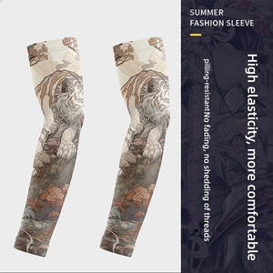 Manicotti Unisex in Seta Ghiacciata per Ciclismo, Guida, Moto e Attività all'Aperto - Protezione Solare Anti-UV con Design Floreale in Stile Cinese - Product Image 6