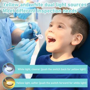 Miroir dentaire pratique et réutilisable, lumière LED rechargeable par USB, miroir d'inspection des dents avec fonction anti-buée, outil de soins bucco-dentaires pour dentiste - Product Image 5