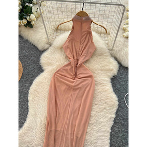 Women's Luxurious and Sexy Strapless Backless Pearl <b>Sequin</b> Knee-Length Black Casual Autumn Breathable Natural Waistline Dress - Product Image 5