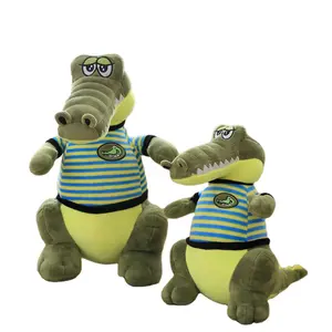 Cuddly Super Soft Crystal Velboa Plush Stuffed Crocodile Animais Brinquedos Com Bordado Logotipo Personalizado Para Promoção Varejo