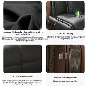 <span class=keywords><strong>Canapé</strong></span>-lit <span class=keywords><strong>électrique</strong></span> en cuir véritable avec structure métallique, design moderne, double fonction de rangement pour petits appartements et salons - Product Image 2