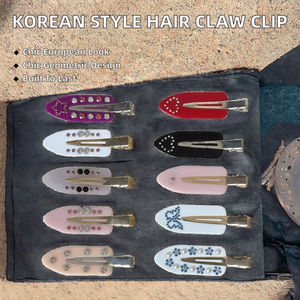 Pinzas para el Cabello de Diseño OEM, Estilo Europeo Americano, Acetato Geométrico, 6*2cm, Sin Costuras, para <span class=keywords><strong>Mujer</strong></span>, Estilo Influencer, para Maquillaje - Product Image 2