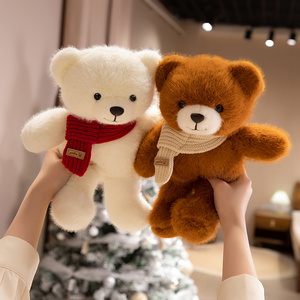 Soffice orsacchiotto <span class=keywords><strong>di</strong></span> peluche marrone che tiene il cuore con sciarpa giocattoli <span class=keywords><strong>di</strong></span> peluche <span class=keywords><strong>di</strong></span> san valentino animali imbalsamati - Product Image 4