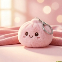 Nouveau porte-clés squishy en forme de petit pain vapeur mignon de 10 cm, breloque de sac en peluche douce anti-stress, accessoire à presser pour sac à dos et clés de voiture