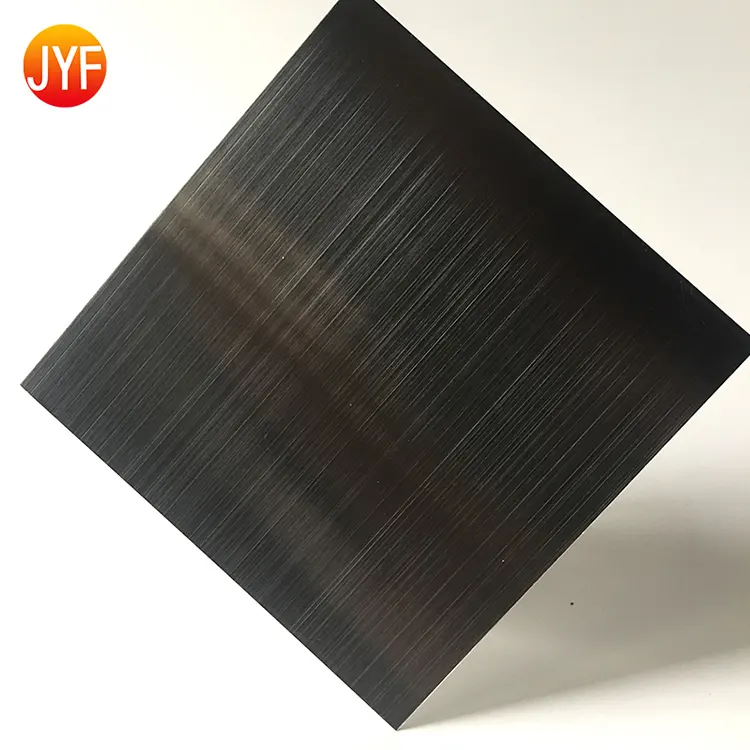 H113 Low Price Customized Office Decorative Black Titanium Brushed Color Stainless Steel Sheet