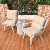 Vente en gros de chaise de table à manger de patio extérieur meubles en rotin ensemble de canapé en osier multifonctionnel