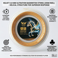 Cordage de badminton universel en nylon à filament torsadé en spirale 0,61 mm, super élastique, son clair, pour compétition professionnelle