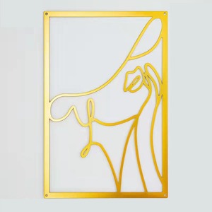 Vente en gros de ligne de silhouette féminine en métal art déco personnalisée Tenture murale Anniversaire Pièce décorative avec attrait artistique - Product Image 1