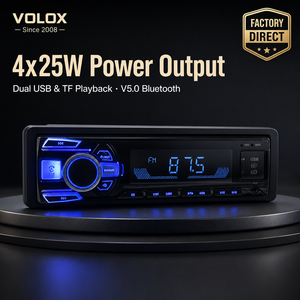 Lecteur <span class=keywords><strong>MP3</strong></span> universel 1-DIN pour voiture, amplificateur 4x25W haute puissance, émetteur FM, carte SD, double USB, lecture TF/AUX, V5.0 pour système stéréo - Product Image 1