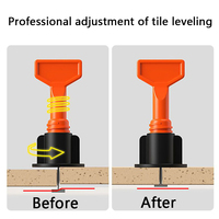 Nouveau lot de 50 outils modernes réutilisables pour système de nivellement de carreaux, accessoires auto-adhésifs réglables de 1 mm/1,5 mm pour le carrelage et le nivellement des joints