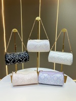 Sacs à bandoulière pour femmes tendance 2026 – Sacs messager élégants en cuir PU avec motif gaufré et chaîne, forme ronde