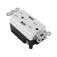 Prises de courant QC 18W répertoriées ETL avec port USB Double prise US chargeur d'interrupteur mural 15A TR