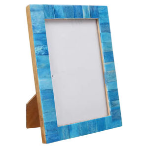 Compre un Marco de Fotos de Resina Azul de Alta Calidad con Base de Madera Pulida, Marco Decorativo de Sobremesa para Decoración del Hogar y Regalos - Product Image 1