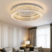 Plafonnier moderne de luxe en cristal, luminaire rond en cristal K9, applique murale pour salon et chambre à coucher