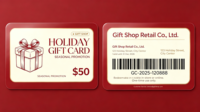 Carte-cadeau promotionnelle personnalisée pour les fêtes, carte-cadeau en PVC CR80, code-barres, montant nominal, date d'expiration, impression offset