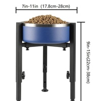 Support de meuble réglable robuste, support métallique surélevé en forme de trépied, support antidérapant pour gamelle d'animal, gamelle non incluse
