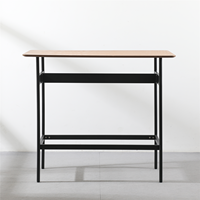 Table haute rectangulaire noire en MDF moderne pour cuisine, café, boutique, restaurant - Vente en gros directe usine