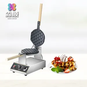 Dual Flip Commercial Electric Cookie Ice Cream Egg Double Round Waffle Cone Maker Machine