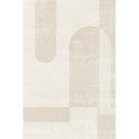 EiffelHome Tapis de table basse moderne et simple à poils moyens, personnalisable, antidérapant, en fausse fourrure à rayures