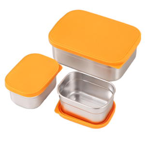 New Portable BPA-Free Stainless Steel 3-<b>Compartment</b> <b>Lunch</b> <b>Box</b> Silicone Lids Stackable Leak-Proof Heatable Grade Bento <b>Box</b> - Product Image 1