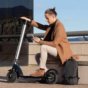 Scooter électrique de banlieue noir/argent 350W bon marché avec le support grand scooter gonflable de pneu de deux roues de 8.5 pouces - Product Image 1