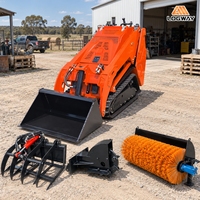 Mini-chargeuse compacte LOGWAY 925 mm à largeur réduite, haute efficacité de travail, moteur diesel Kubota, pour l'entretien routier, livraison gratuite