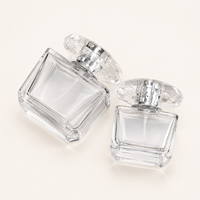 Flacon de parfum en verre transparent de qualité supérieure 30 ml 50 ml 100 ml, vaporisateur rectangulaire, pompe en aluminium, emballage cosmétique, contenant de parfum