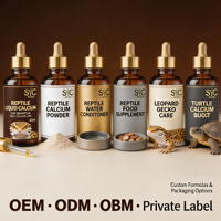 Complément alimentaire liquide pour reptiles OEM ODM, calcium 60 ml, formule gluconate, hautement absorbable, antioxydant, complément nutritionnel pour animaux de compagnie