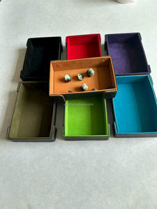 Op Maat Gemaakte Rechthoekige Magnetische Pu Lederen Fluwelen Draagbare Dobbelstenen Rollade - Product Image 6