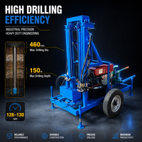 Machine de forage de puits d'eau mobile sur roues, à moteur diesel, pour la construction de puits profonds domestiques