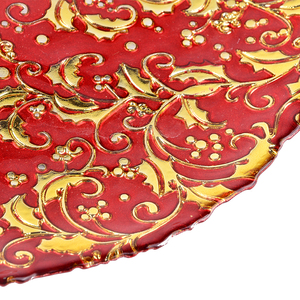 Assiettes de présentation décoratives de luxe en verre, <span class=keywords><strong>sous</strong></span>-assiettes rouges en verre pour Noël et mariages, vente en gros - Product Image 4