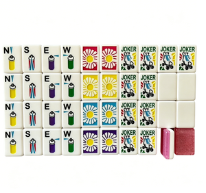 Juego de Mahjong Americano con Temática de Belleza y Moda, Fichas con Diseño de Lápiz Labial, Esmalte de Uñas, Margaritas y Loros, Juego de Acrílico - Product Image 4