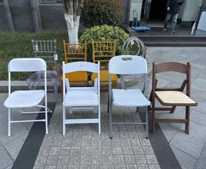 고품질 정원 접이식 의자, 웨딩 행사용 플라스틱 윔블던 화이트 의자, 레진 야외 접이식 의자 - Product Image 4