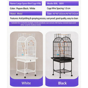 Cages à oiseaux modernes en fer massif de grande capacité avec plateau en plastique pour l'élevage de perroquets en intérieur - Product Image 3