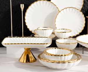 Luxury Gold-Edged Ceramic Dinnerware Set, Premium Custom Trend Design for Kazakhstan, Uzbekistan, Central Asia and Middle East - Product Image 5