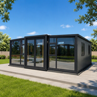 Maison conteneur pliable multifonctionnelle et extensible, résistante au vent, installation rapide pour événements sportifs temporaires et bureaux mobiles